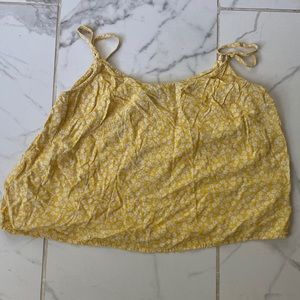 H&M Tops | divided yellow floral tank top